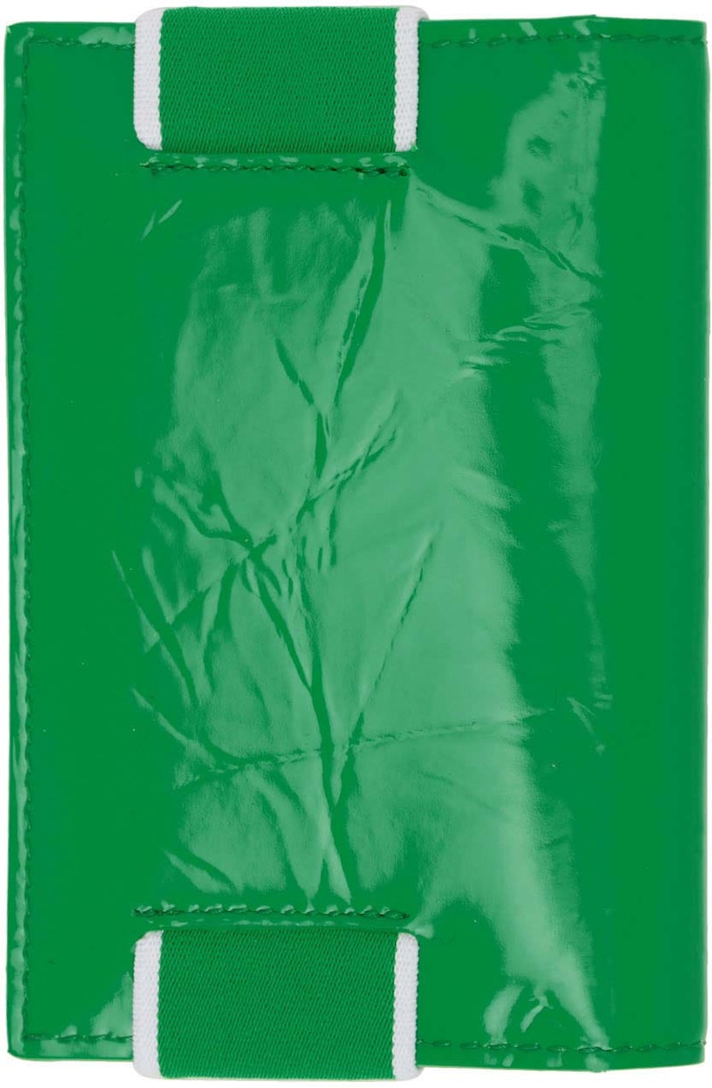 Order 葆蝶家弹力带绿白色双折卡包