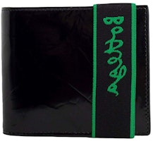 Bottega Veneta Elastic Band Bi-fold Wallet Black / Green Bottega Veneta Elastic Band Bi-fold Wallet Black / Green