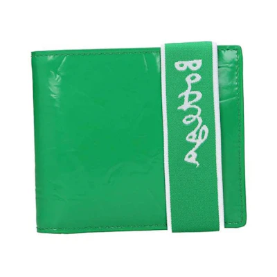 Bottega Veneta Elastic Band Bi-fold Wallet Green / White