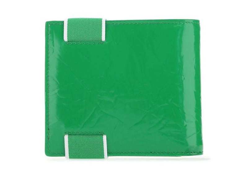Lookbook ボッテガヴェネタ 二つ折り財布 緑/白 (ゴムバンド)
