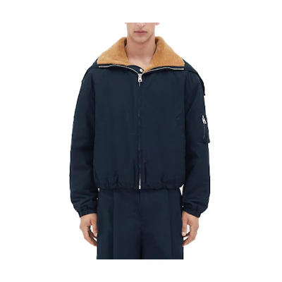 Bottega Veneta Frayed Edge Zipper Jacket with Turn-Down Collar 711779V2BL04140