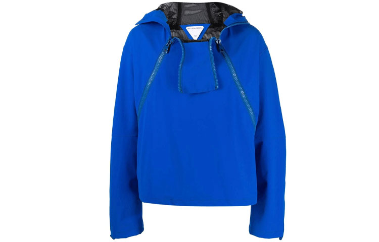 Bottega Veneta FW21 Blue Zip-Up Long-Sleeve Hoodie Jacket 665993V02O04375