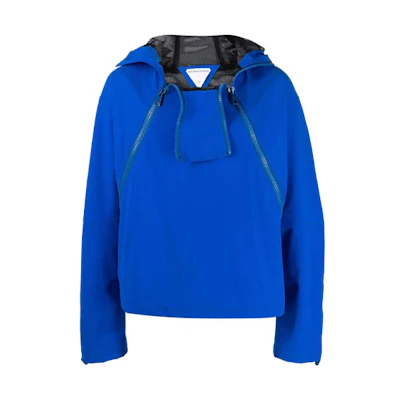 Bottega Veneta FW21 Blue Zip-Up Long-Sleeve Hoodie Jacket 665993V02O04375