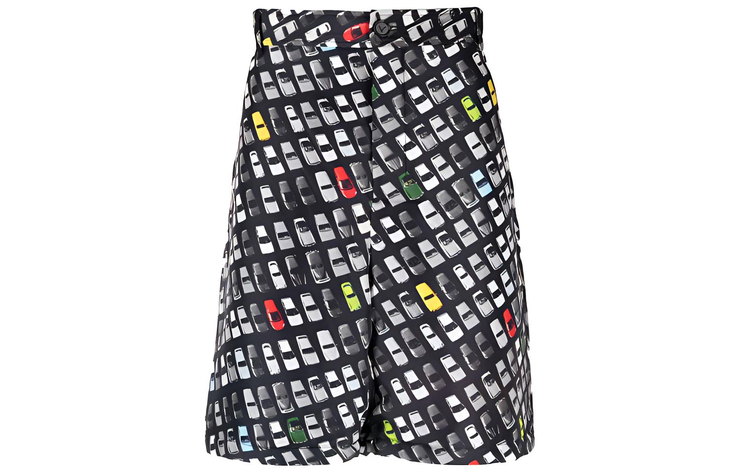 Bottega Veneta FW21 Button Car Print Grey Casual Shorts for Men 660721V0QJ08383