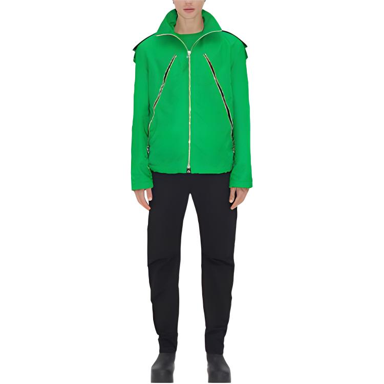 Bottega Veneta FW21 Tech Nylon Hooded Jacket Parrot Green 664601V03U04809