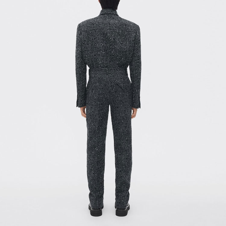 Lookbook 葆蝶家 FW22 黑灰高腰直筒休闲长裤 716952V2IU01063