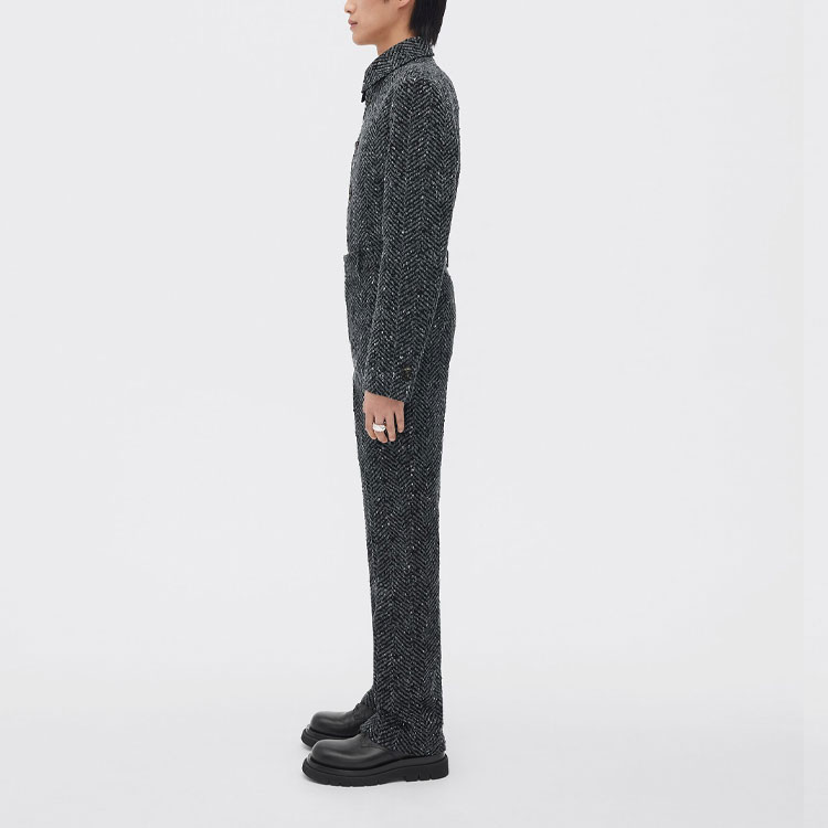 Shop 葆蝶家 FW22 黑灰高腰直筒休闲长裤 716952V2IU01063