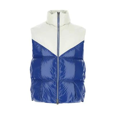 Bottega Veneta FW22 Colorblock Zip-Up Sleeveless Vest Blue 704136V0Y304289