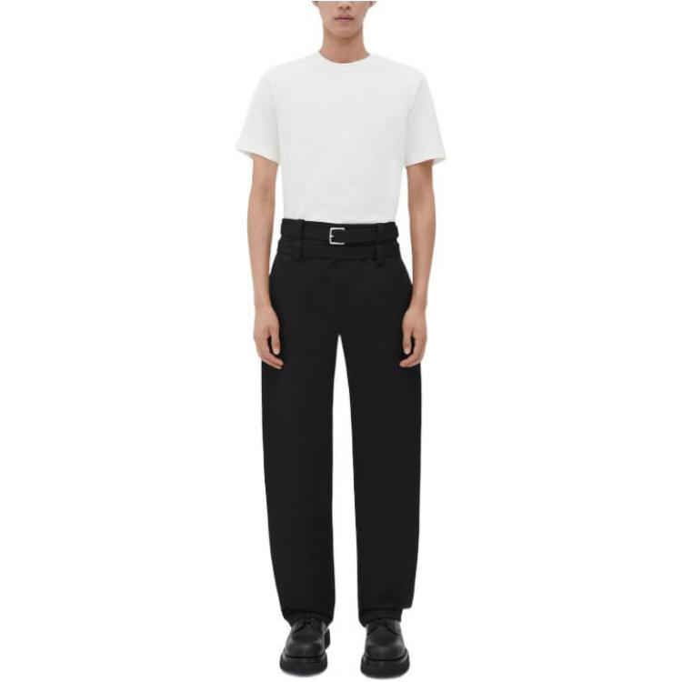 Bottega Veneta FW22 Black High-Waisted Wide-Leg Casual Pants 732720V0XK01000