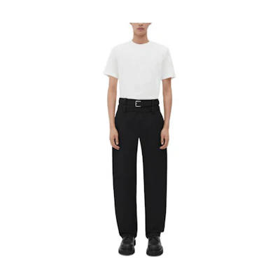 Bottega Veneta FW22 Black High-Waisted Wide-Leg Casual Pants 732720V0XK01000