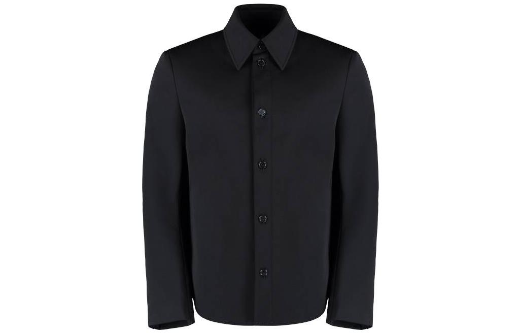 Bottega Veneta FW22 Black Solid Color Collared Long-Sleeve Jacket 713861VKWZ01000