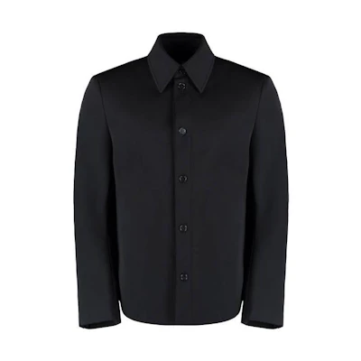 Bottega Veneta FW22 Black Solid Color Collared Long-Sleeve Jacket 713861VKWZ01000