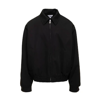 Bottega Veneta FW22 Black Zip-Up Collar Jacket 710160V26B01000