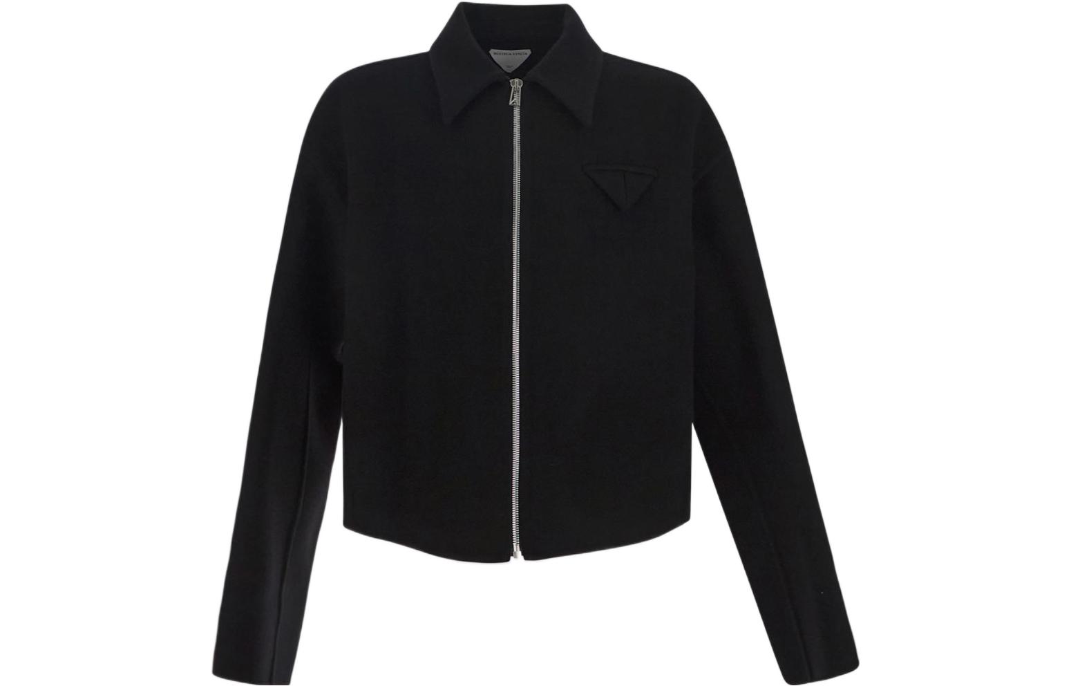 Bottega Veneta FW22 Black Zip-Up Collared Jacket 708497V25I01000