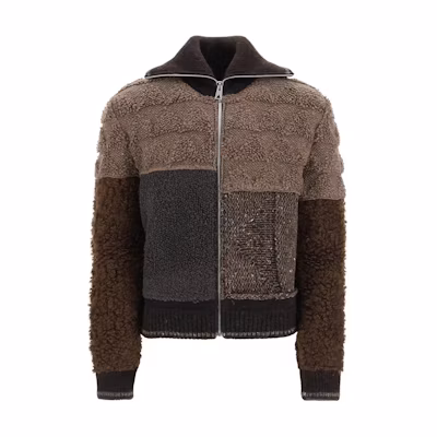Bottega Veneta FW22 Brown Color-Block Zip Jacket 720809V2D402687