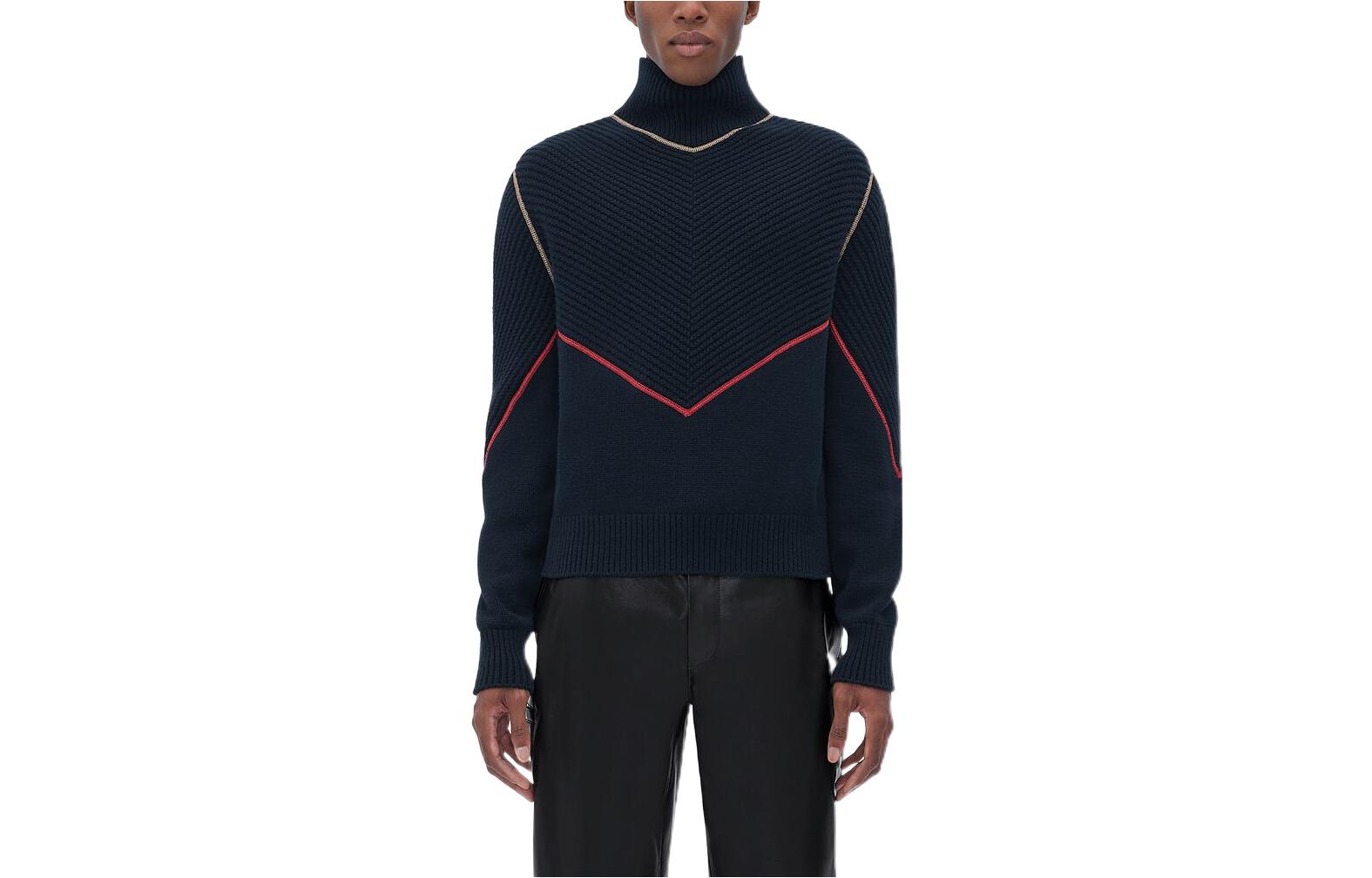 Bottega Veneta FW22 High-Neck Knit Sweater Blue 725039V2MB04246