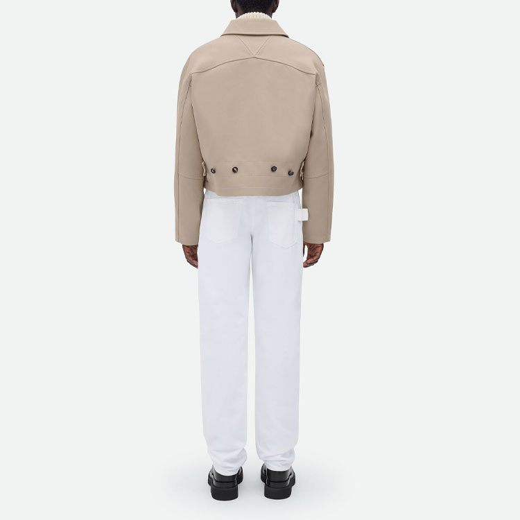 Shop Bottega Veneta FW22 素色短外套 米杏棕 720520V2KX09881