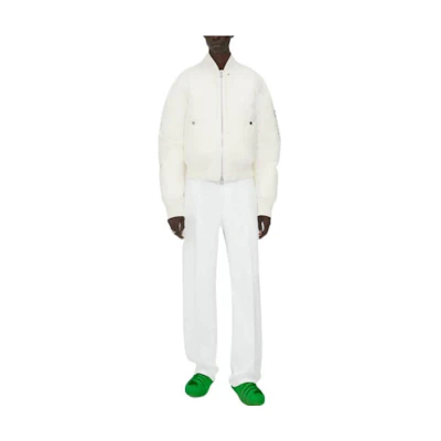 Bottega Veneta FW22 Solid Color Zip-Up Casual Jacket White 684904V1LE09071