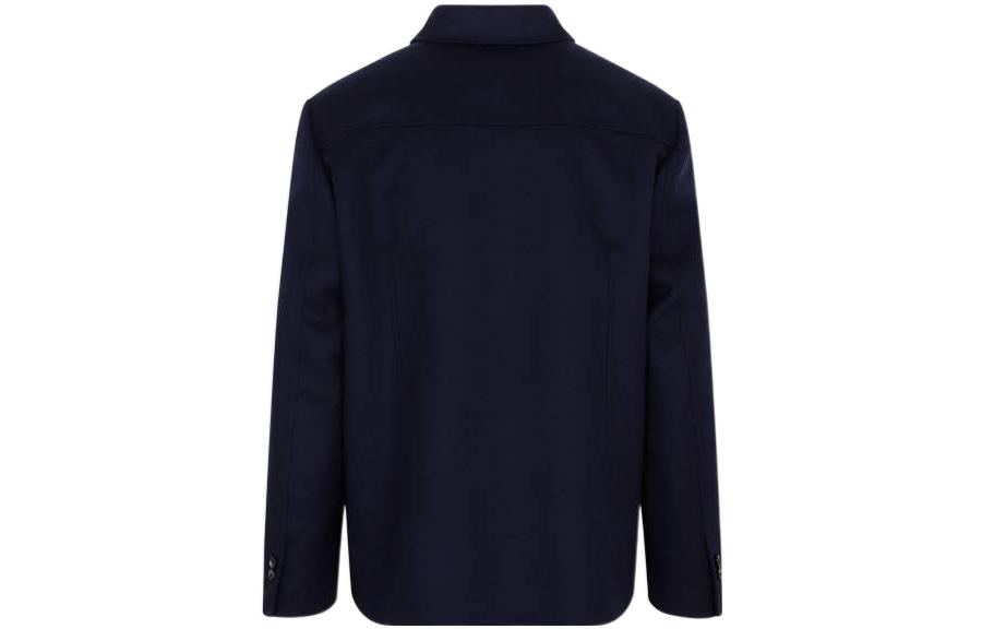 Lookbook Bottega Veneta FW22 男士藍色單排扣襯領襯衫夾克 716972V2CA04140