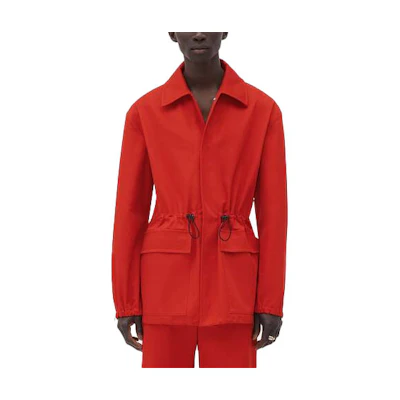 Bottega Veneta FW22 Solid Waist-Tie Long-Sleeve Jacket Orange 703220V1J106022