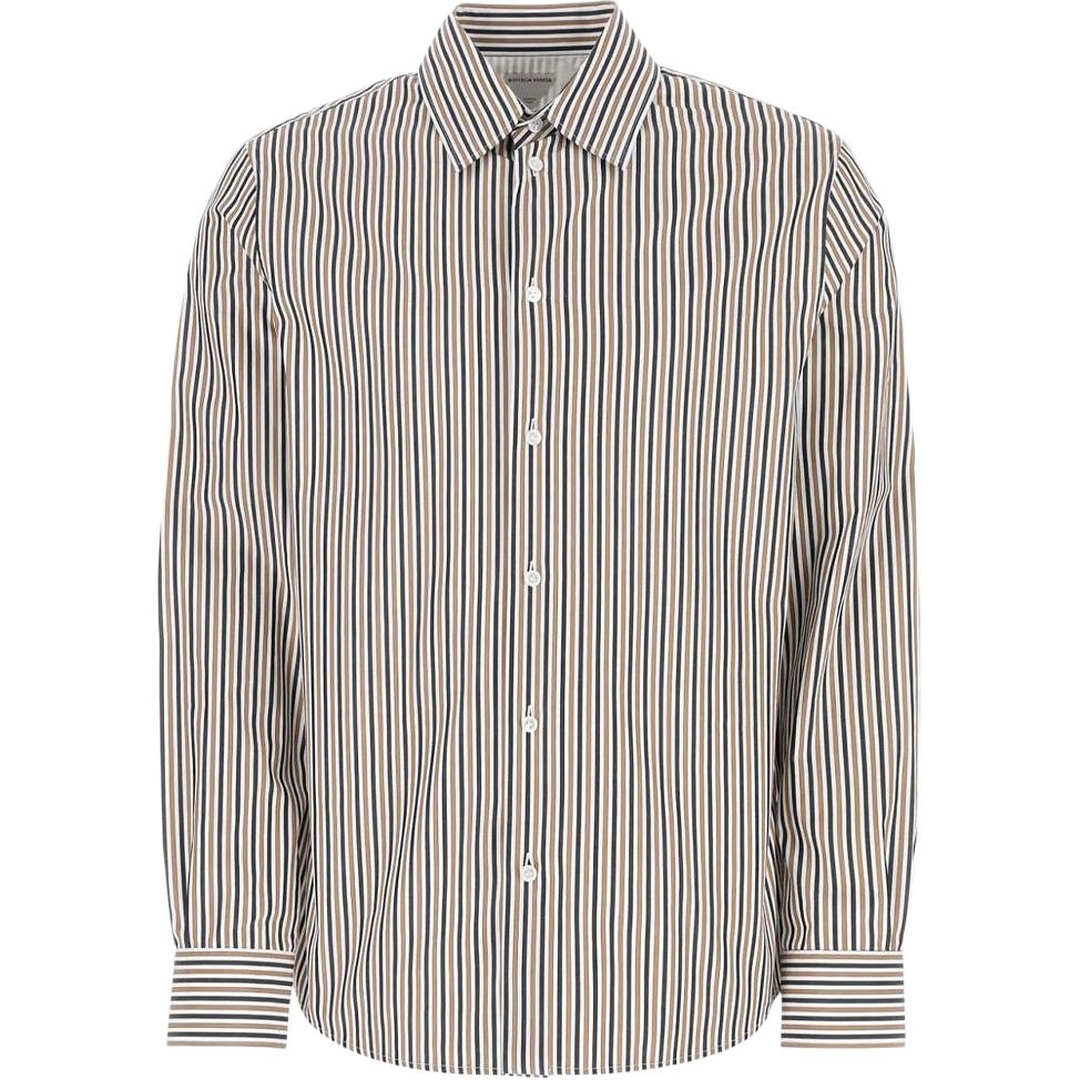 Bottega Veneta FW22 Striped Collar Button-Up Long Sleeve Shirt Multicolor 729174V2L408973