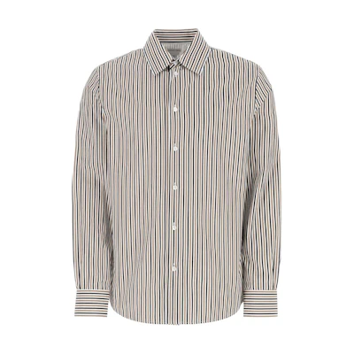 Bottega Veneta FW22 Striped Collar Button-Up Long Sleeve Shirt Multicolor 729174V2L408973