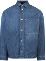 Bottega Veneta FW22 Washed Denim Jacket with Point Collar Blue 727957V2J804715 Bottega Veneta FW22 Washed Denim Jacket with Point Collar Blue 727957V2J804715