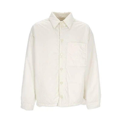 Bottega Veneta FW22 White Plain Collar Button-Up Shirt Jacket 714365VF4K09071