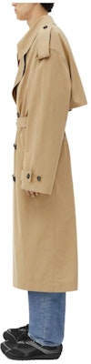 Bottega Veneta FW23 Cotton Trench Coat Double-Breasted Khaki Long Coat 749968VA5Y09733 Shop Bottega Veneta FW23 Cotton Trench Coat Double-Breasted Khaki Long Coat 749968VA5Y09733