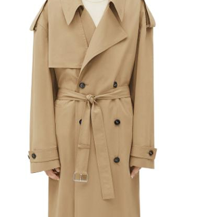 Details for Bottega Veneta FW23 棉質雙排扣卡其長版風衣外套 749968VA5Y09733