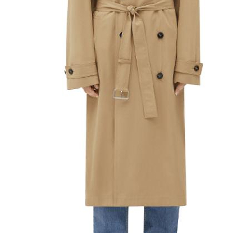 Sizing Bottega Veneta FW23 棉質雙排扣卡其長版風衣外套 749968VA5Y09733