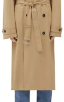 Sizing Bottega Veneta FW23 棉質雙排扣卡其長版風衣外套 749968VA5Y09733