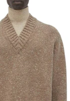 Details for Bottega Veneta FW23 棕色純色V領長袖毛衣。 764484V3DQ01413