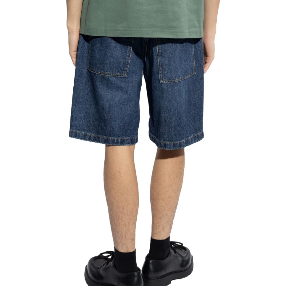 Shop Bottega Veneta FW23 水洗直筒牛仔短褲 藍色 771881V2J804715