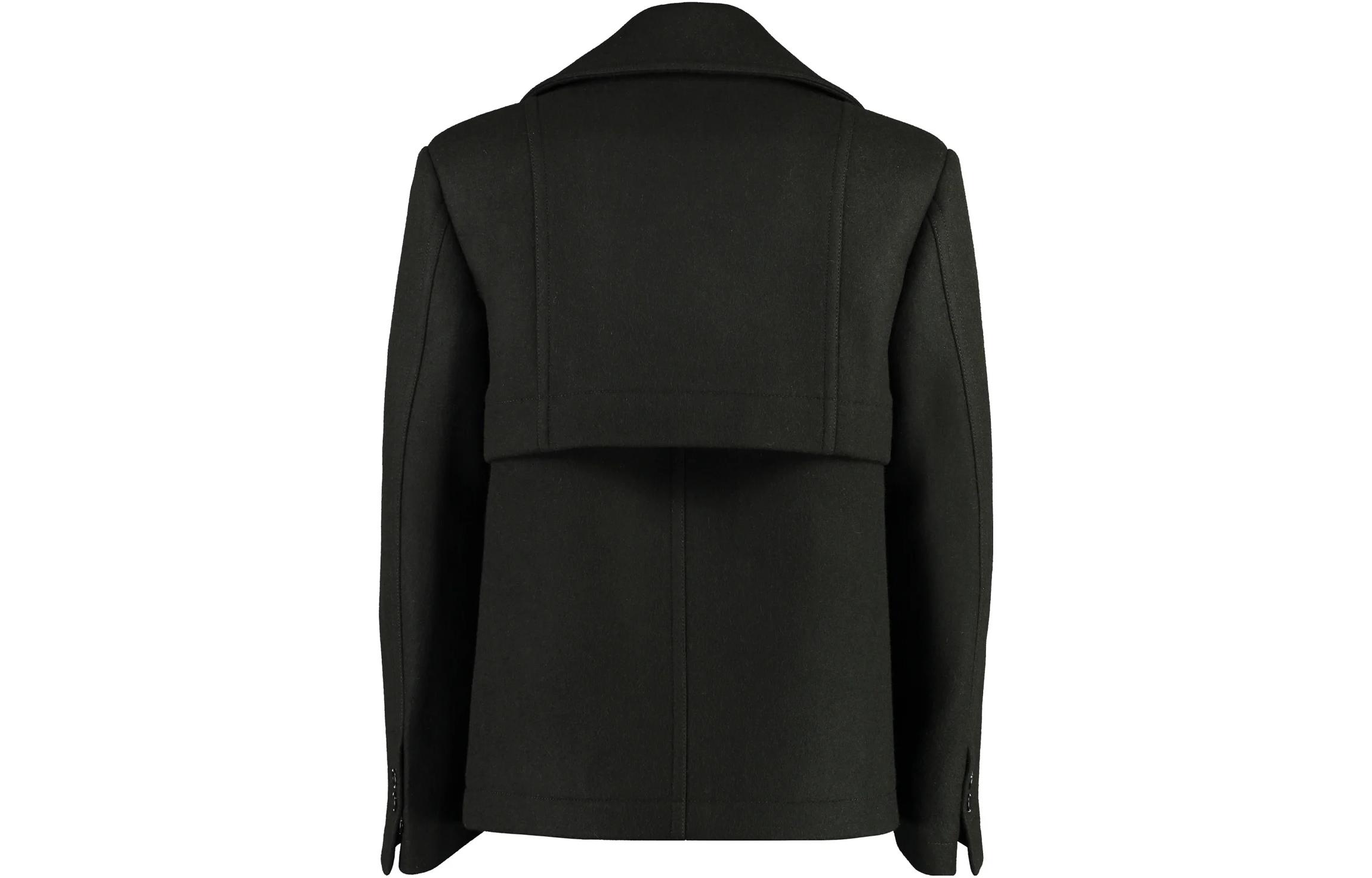 Lookbook 葆蝶家 FW23 黑色双排扣翻领夹克 756687-V3FJ0-2181