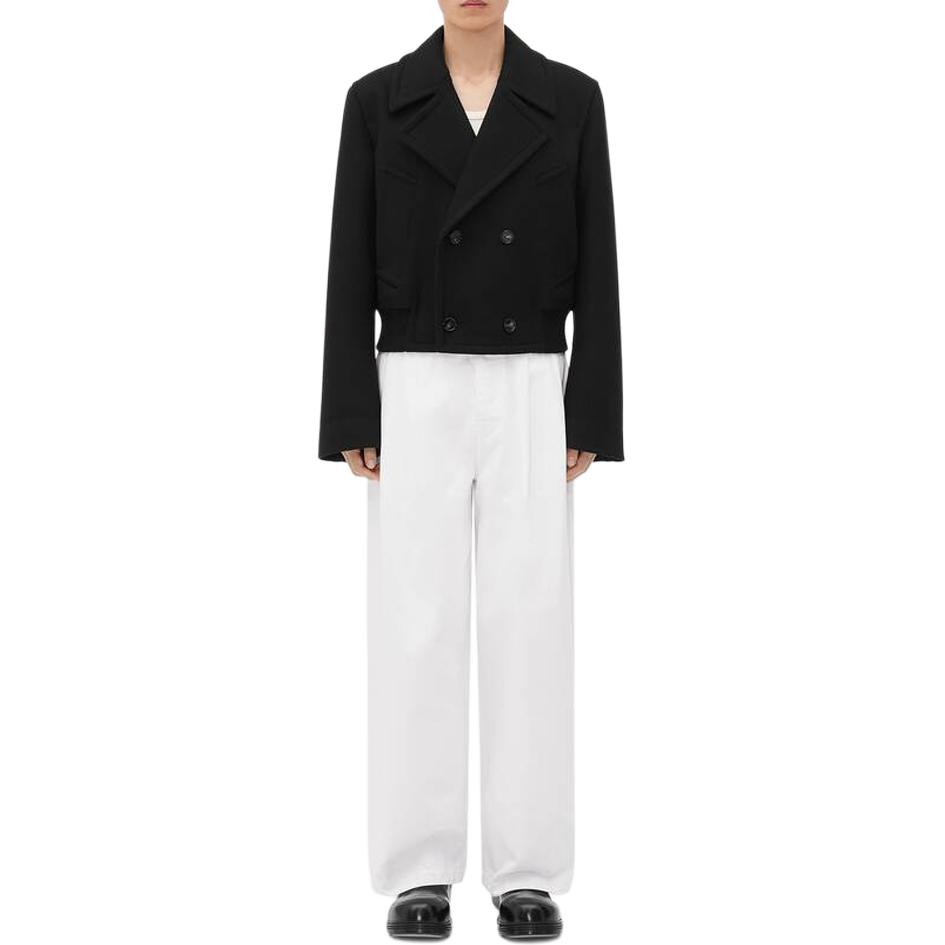 Bottega Veneta FW23 Double-Breasted Long-Sleeve Jacket Black Outerwear 768673V00X01000