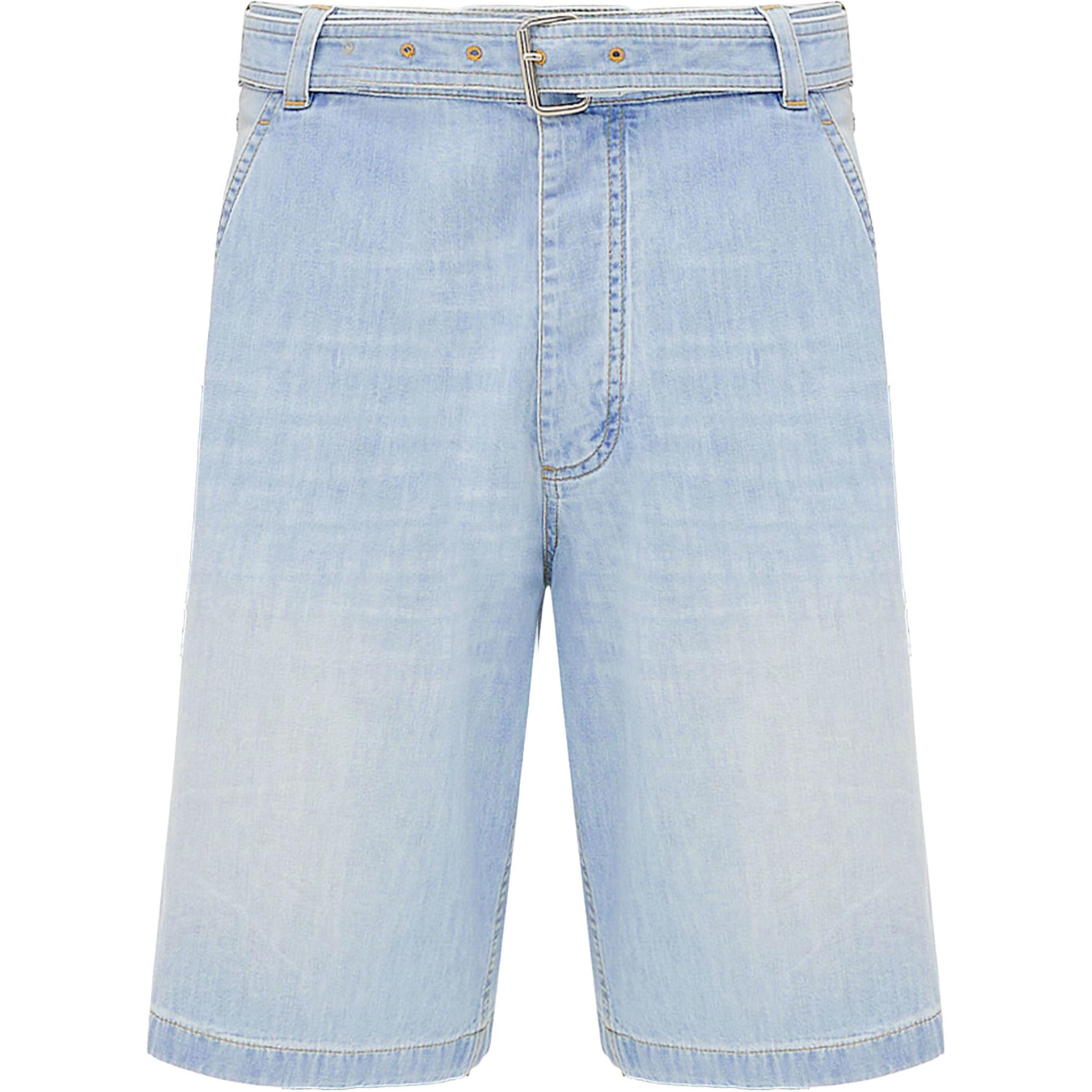 Bottega Veneta FW23 Light Bleached Mid-Rise Denim Shorts Light Blue 771881V3N604946