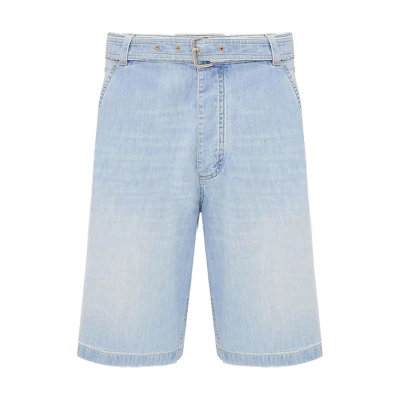 Bottega Veneta FW23 Light Bleached Mid-Rise Denim Shorts Light Blue 771881V3N604946