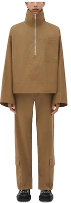 Bottega Veneta FW23 Oversized Half-Zip Jacket Khaki 772252VKUM09766 Buy Bottega Veneta FW23 Oversized Half-Zip Jacket Khaki 772252VKUM09766