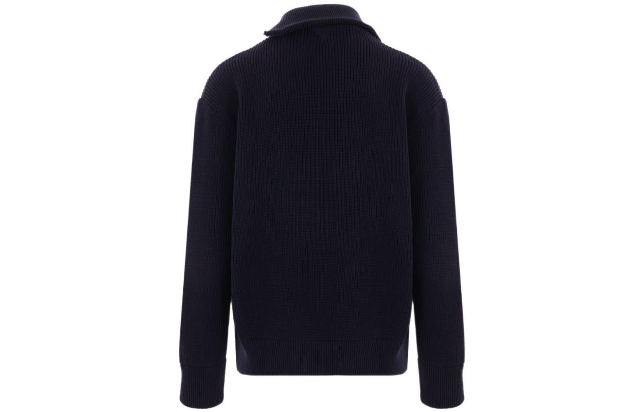 Lookbook 보테가 베네타 FW23 솔리드 하이넥 더블 지퍼 니트 스웨터 블루 772557V2MQ04121