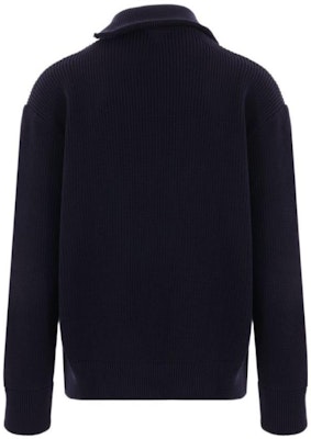 보테가 베네타 FW23 솔리드 하이넥 더블 지퍼 니트 스웨터 블루 772557V2MQ04121 Lookbook 보테가 베네타 FW23 솔리드 하이넥 더블 지퍼 니트 스웨터 블루 772557V2MQ04121