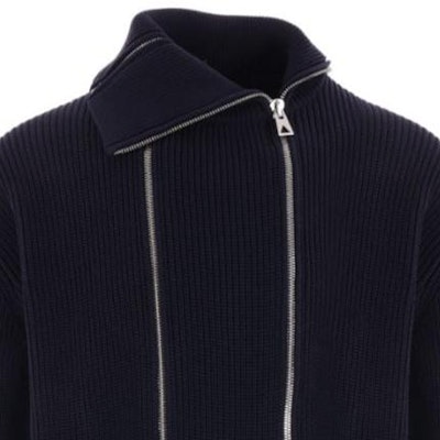 보테가 베네타 FW23 솔리드 하이넥 더블 지퍼 니트 스웨터 블루 772557V2MQ04121 Shop 보테가 베네타 FW23 솔리드 하이넥 더블 지퍼 니트 스웨터 블루 772557V2MQ04121