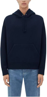 Bottega Veneta FW23 Solid Navy Blue Drawstring Hoodie Casual Wear 753828V33N04121 Buy Bottega Veneta FW23 Solid Navy Blue Drawstring Hoodie Casual Wear 753828V33N04121