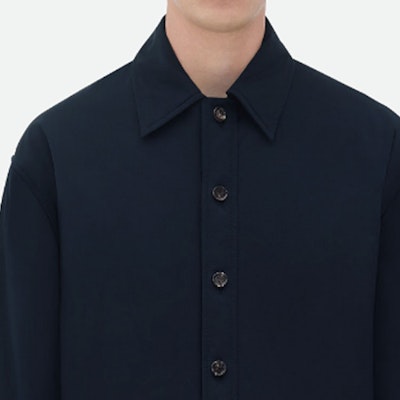 Bottega Veneta FW23 Solid Single-Breasted Navy Blue Long Sleeve Jacket Men. 778655VF4K04121 Details for Bottega Veneta FW23 Solid Single-Breasted Navy Blue Long Sleeve Jacket Men. 778655VF4K04121