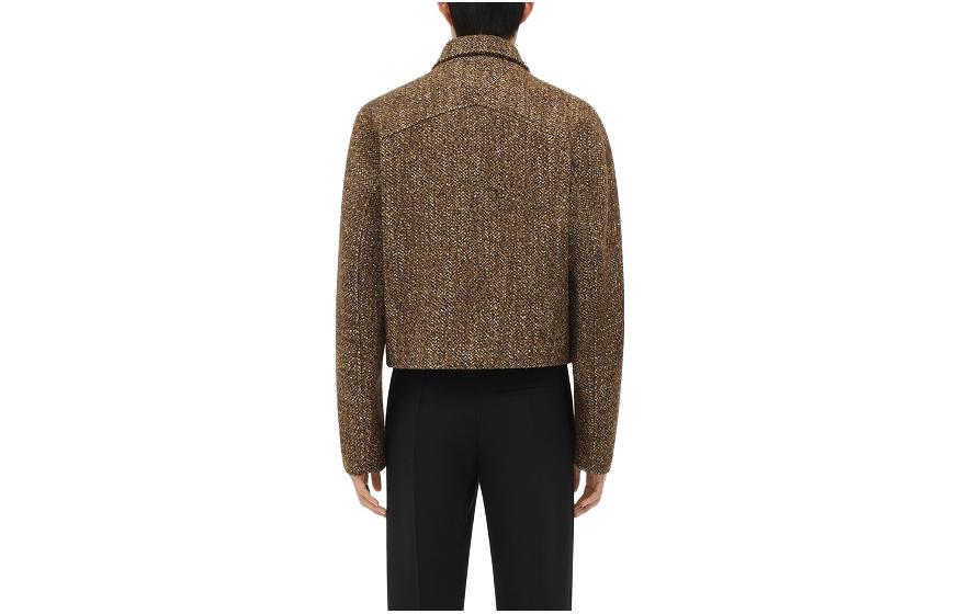 Lookbook Bottega Veneta FW23 質感斑點拉鍊夾克-赤褐色 646907V3FG02199