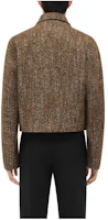 Lookbook Bottega Veneta FW23 質感斑點拉鍊夾克-赤褐色 646907V3FG02199