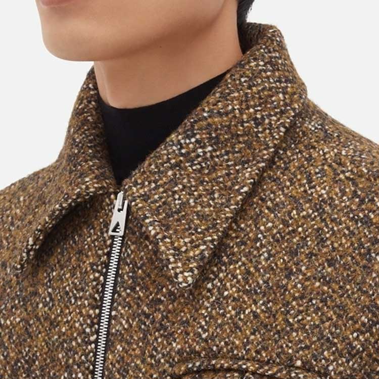 Cheap Bottega Veneta FW23 質感斑點拉鍊夾克-赤褐色 646907V3FG02199