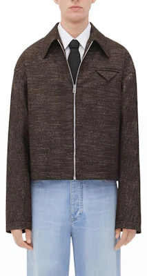 Bottega Veneta 男士棕色FW23纹理拉链夹克衫 646907V3OM01165 Buy Bottega Veneta 男士棕色FW23纹理拉链夹克衫 646907V3OM01165