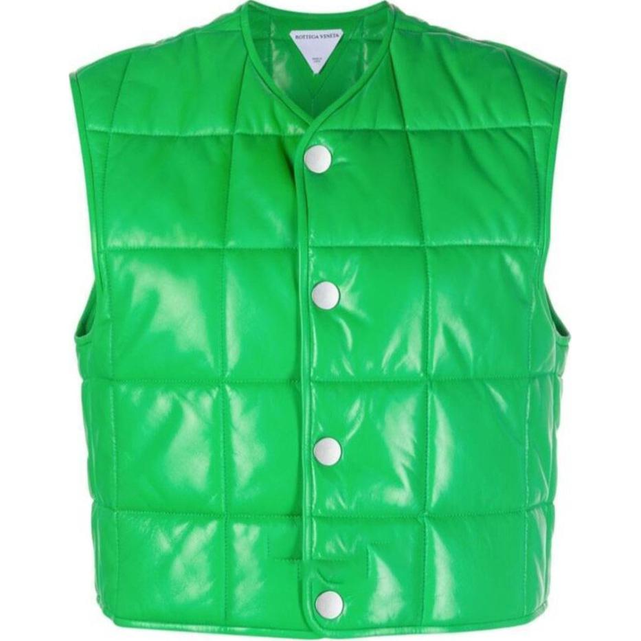 Buy Bottega Veneta Rompi Kulit Hijau Quilted Koleksi SS22 686402VKLC03708