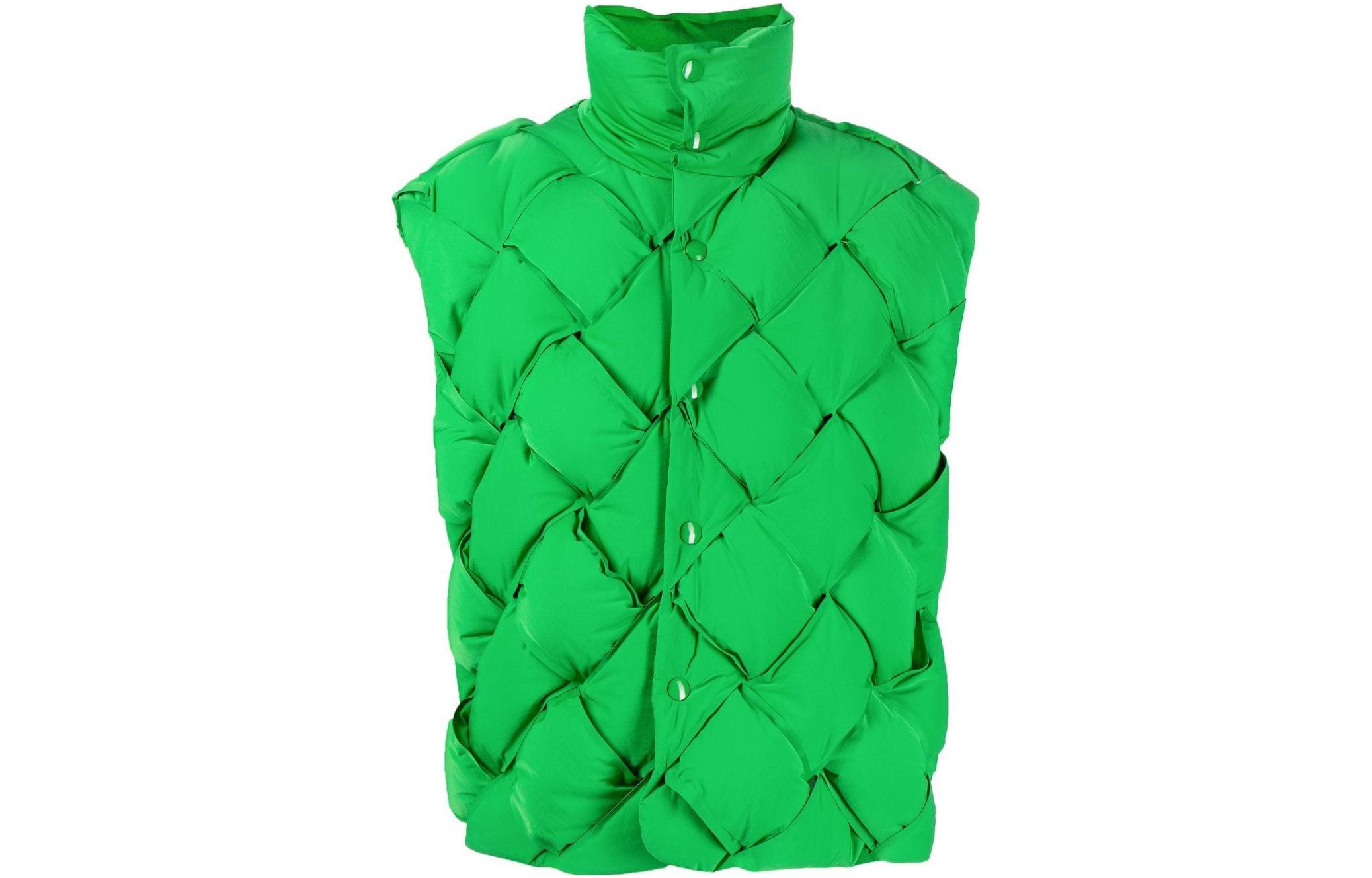 Bottega Veneta Green Solid Button Quilted Vest FW22 664055VF4K04809